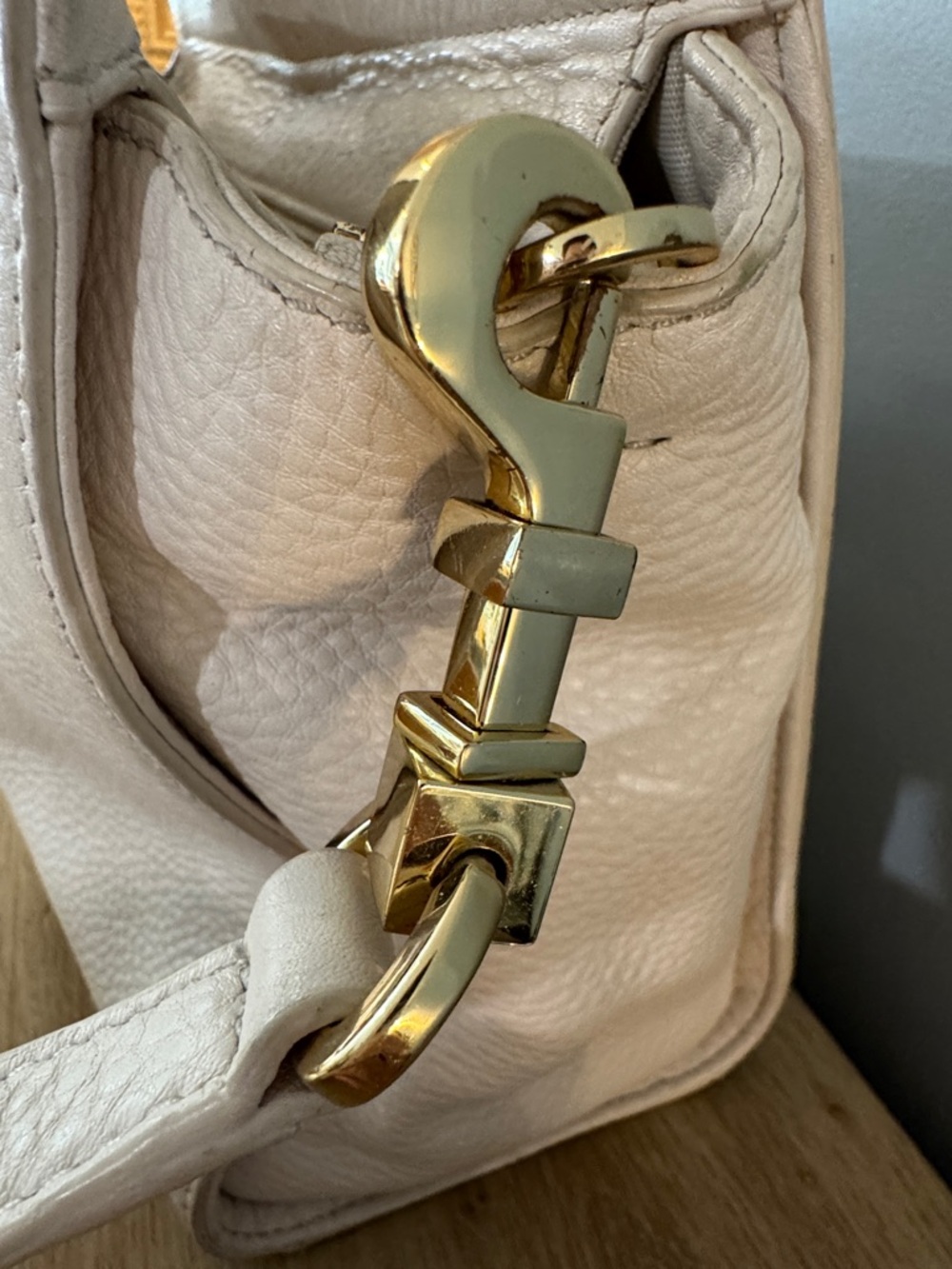 Tory Burch Cream Pebbled Leather Top-Handle Satchel with Gold Hardware - Picture 6 of 6